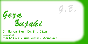 geza bujaki business card