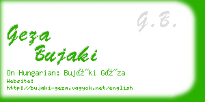 geza bujaki business card